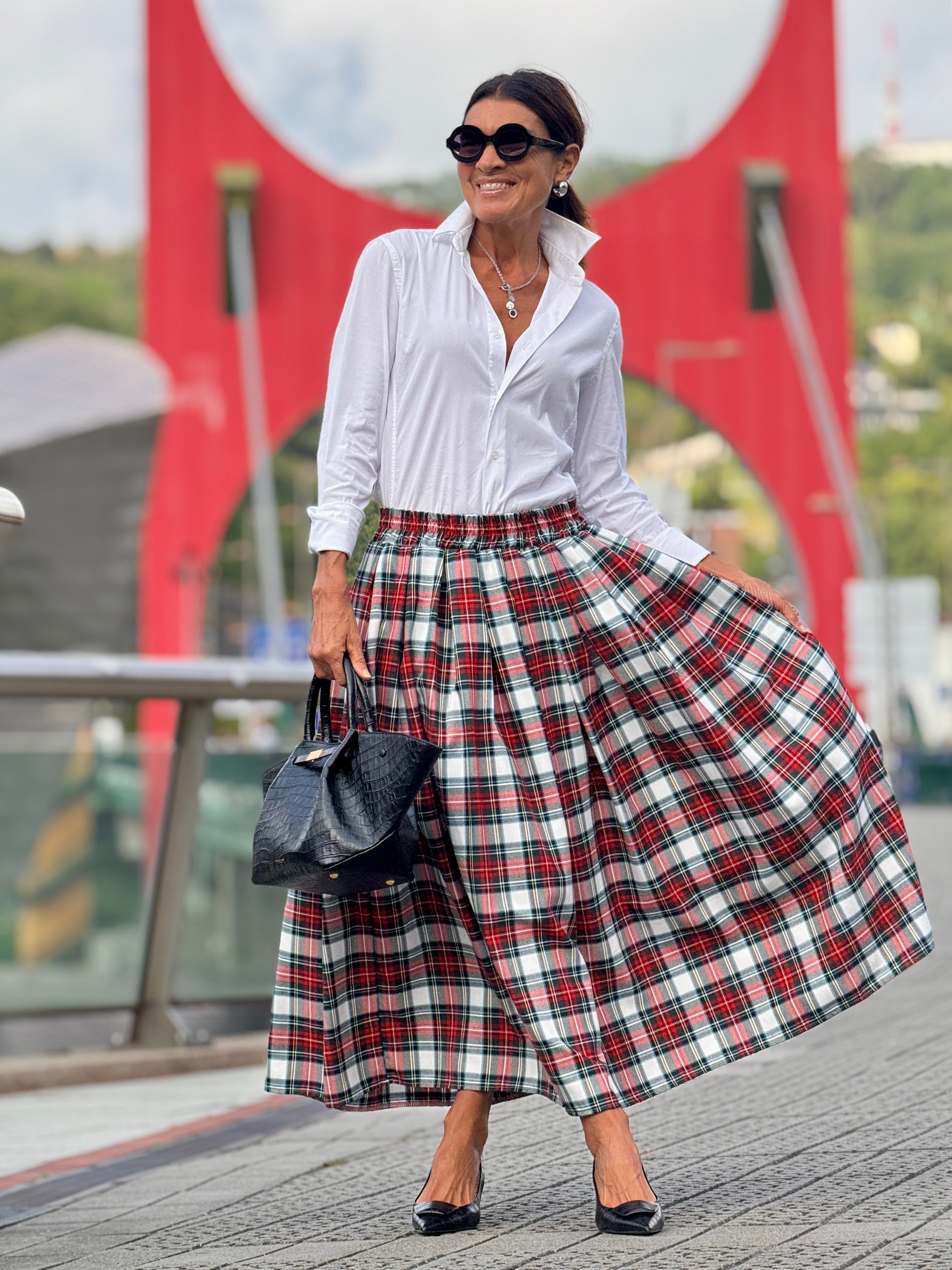 Karolina | Spódnica w kratę czerwoną