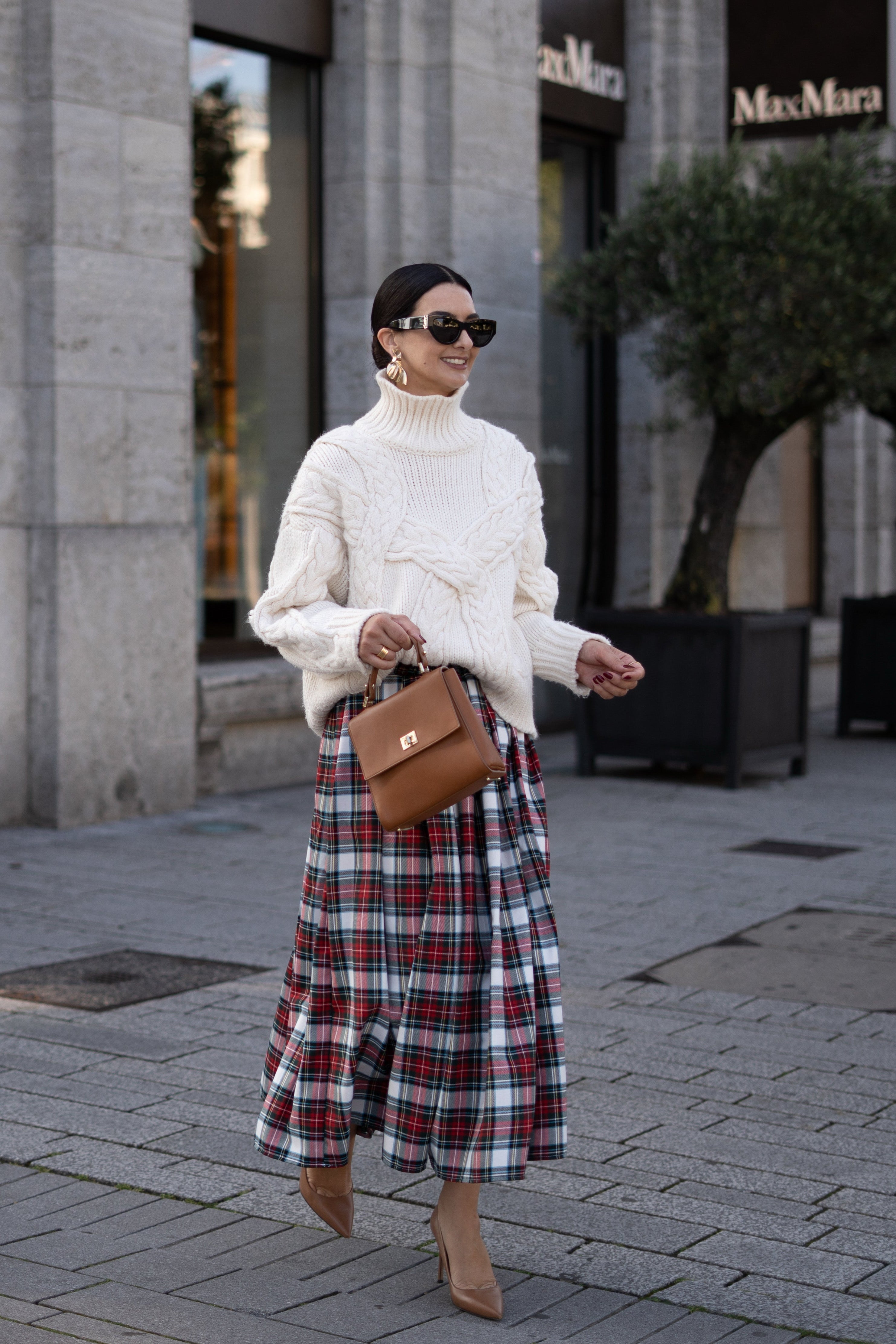 Karolina | Spódnica w kratę czerwoną