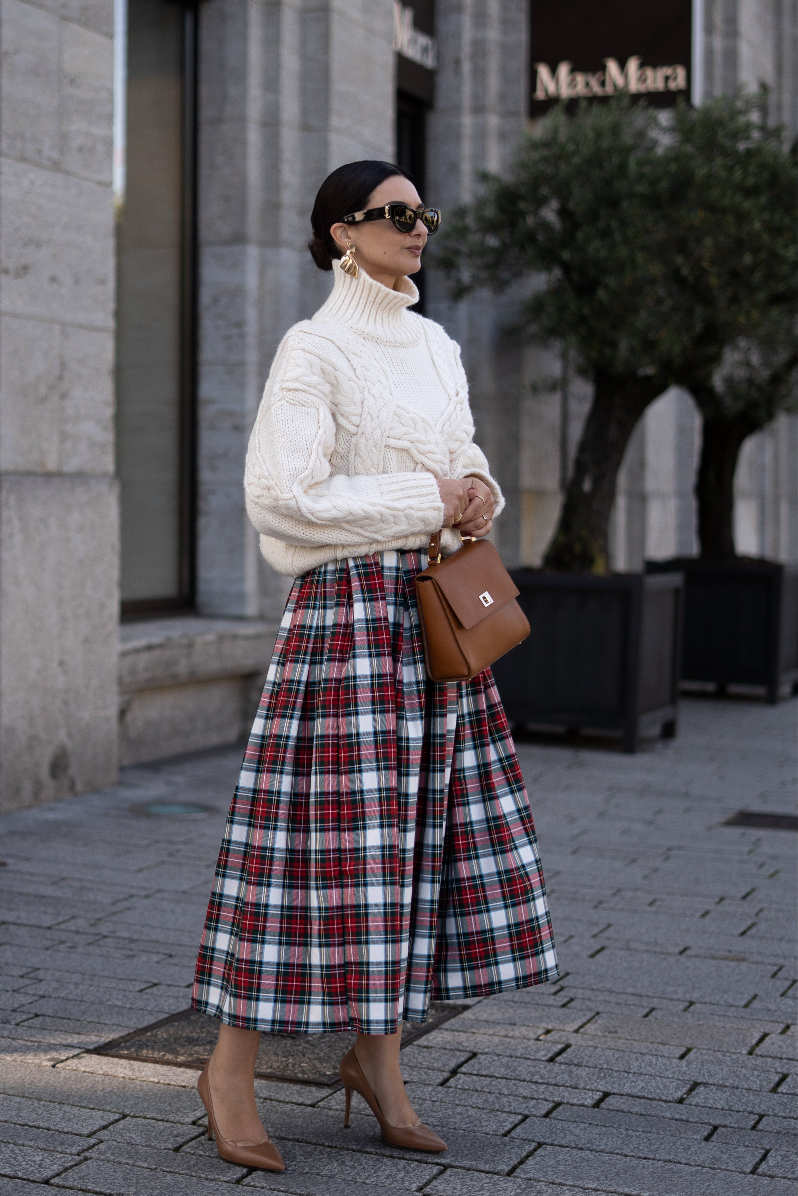 Karolina | Spódnica w kratę czerwoną