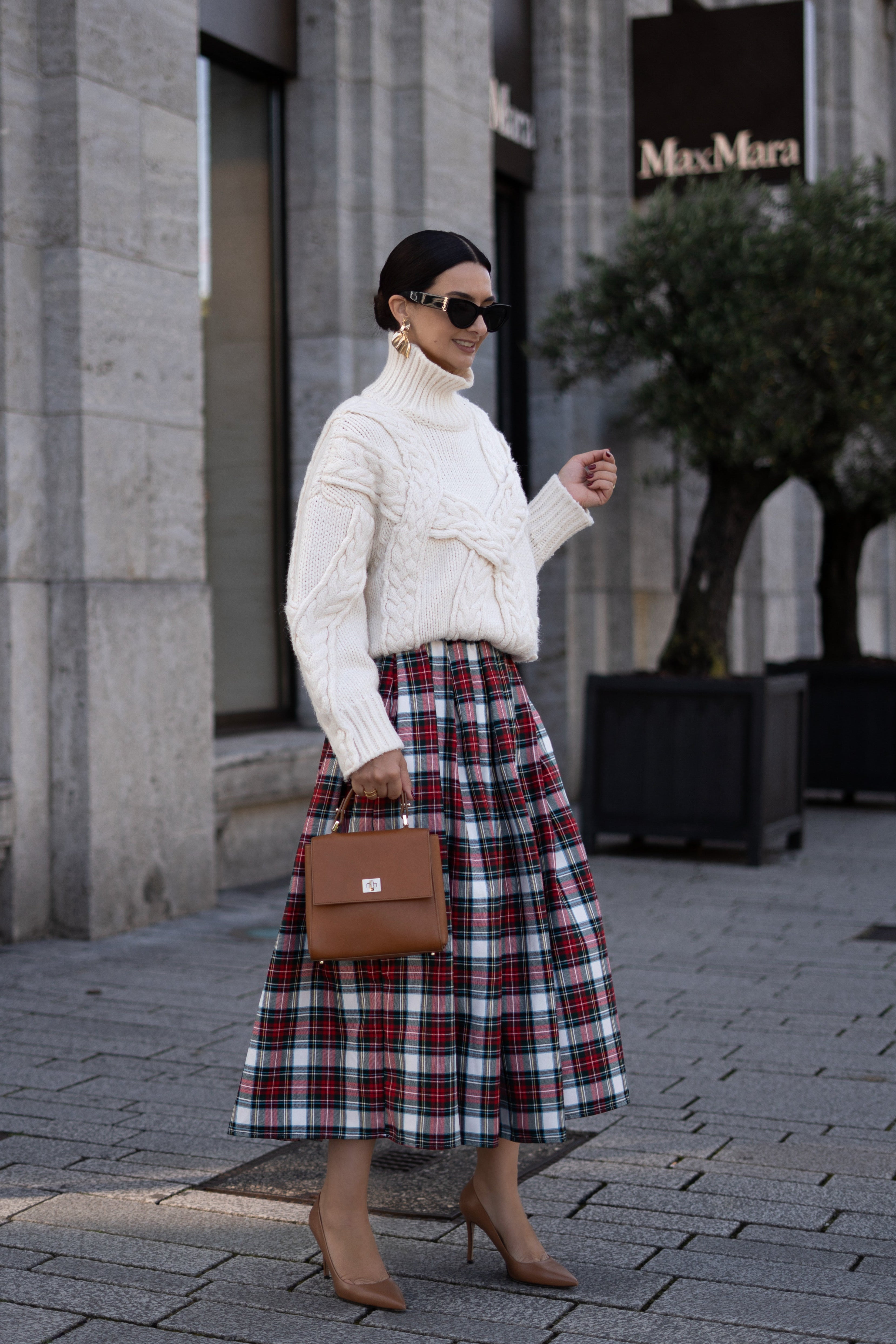 Karolina | Spódnica w kratę czerwoną